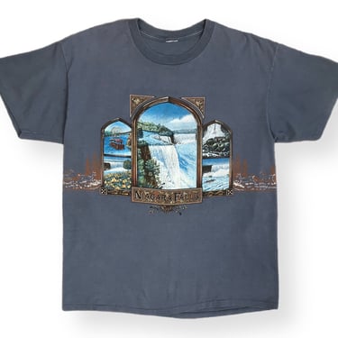 Vintage 90s Niagara Falls Wrap Around Nature AOP T-Shirt Size XL 