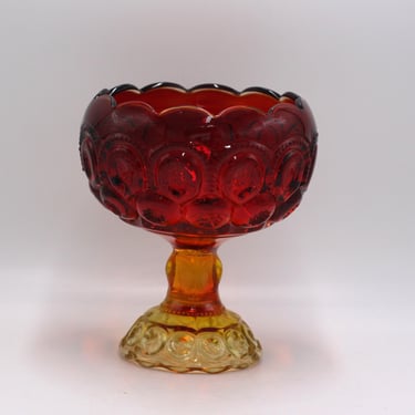 vintage LE Smith Amberina Moon and Stars Compote 