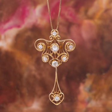 Art Nouveau Diamond Lavaliere