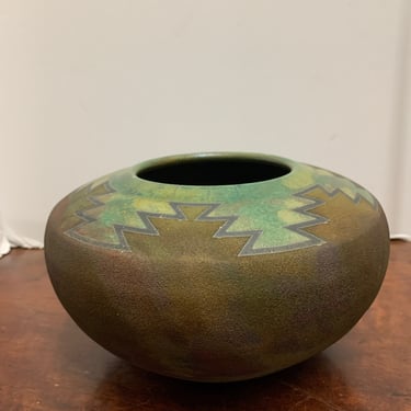 1970s R Kevin Kelley Raku Studio Pottery Vase 