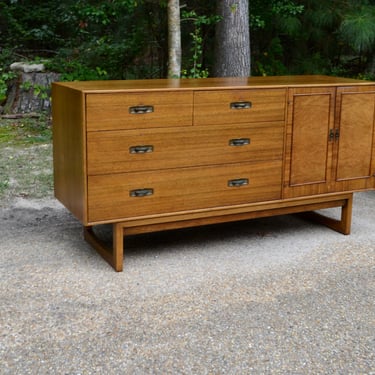 Mid Century triple low dresser with mirror for Drexel 'Composite' line 