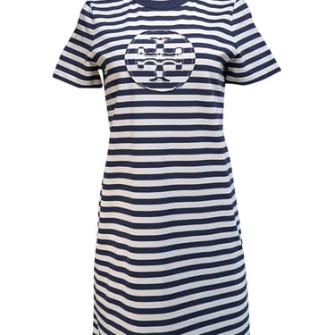 Tory Burch - Navy & White Striped Cotton T-Shirt Dress Sz S