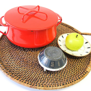 Midcentury Red Medium Dansk French Cook Pot with Lid 