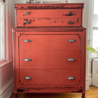 Vintage Powder House Pink Chippy Dresser
