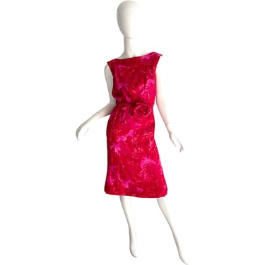 50s Harvey Berin Silk Dress / Hawaiian Floral Origami Dress / 