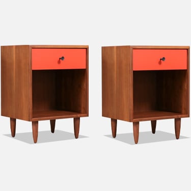 Milo Baughman Two-Tone Lacquered Night Stands for Glenn of CA 