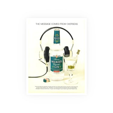 Vintage '70s Gin Advertisement w/Border | Hiriam Walker's Gin | Various Sizes Available 