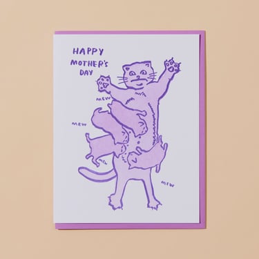 Overwhelmed Mom Cat Mothers Day Card