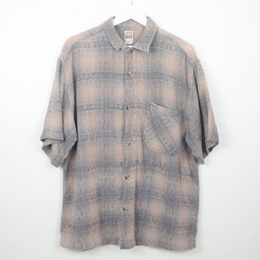 vintage RUSTY brand quicksilver style BOXY surf grunge point break FLANNEL slouchy button down - men's size large 