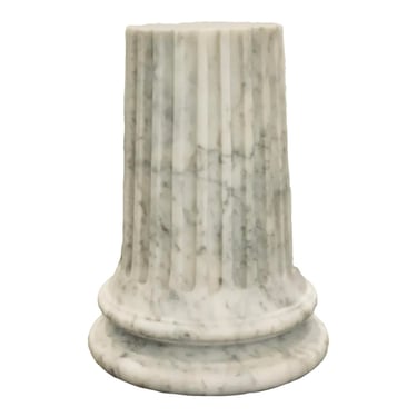 Baker Milling Road Modern Carrara Marble Column Icon Side Table