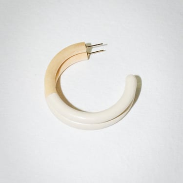 Creme Dip Small Hoops