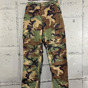 30x30 90s US Army Woodland Camouflage Cargo Pants small regular Combat Trousers 1990s Military Surplus Ripstop 