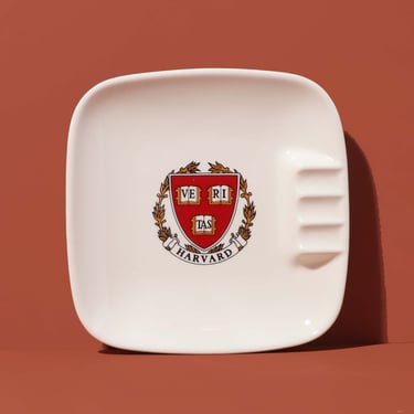 Harvard Ashtray, Vintage Ceramic Ashtray, Harvard Logo Ashtray 