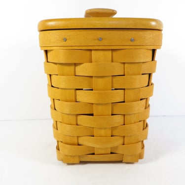 Vintage Logaberger Basket with Lid - 1998 Longaberger Lidded Square Basket 