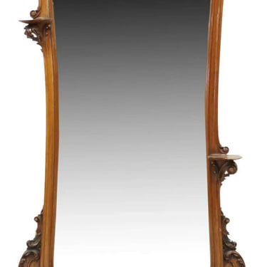 Antique Hall Stand, Jardiniere, Louis XV Style Mirrored, Rocaille Crest, 1800s