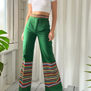 60s Colorful Woven Guatemalan Bellbottoms