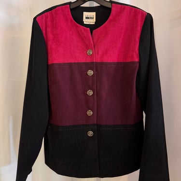 1980s Red, Burgundy, &amp; Black Jacket