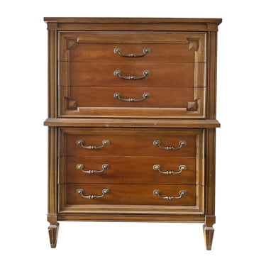 Mid Century Modern Highboy Dresser with 6 Drawers by Thomasville Furniture - Vintage Wood MCM Chest 
