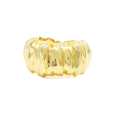 Goldtone Organic Metal Hinged Bracelet