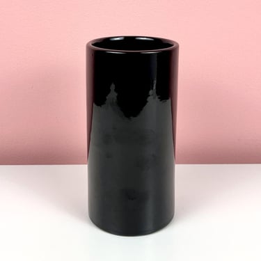 Jet Black Cylinder Vase 