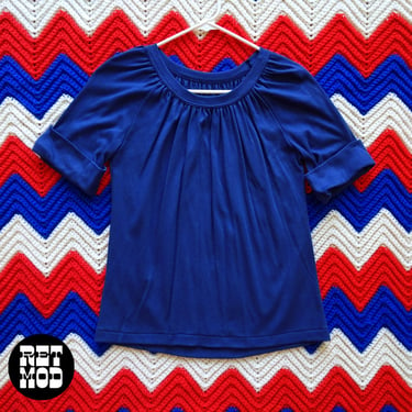NWOT Soft Vintage 70s Navy Blue Short Sleeve T-Shirt 