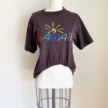 Vintage 1990s Brown & Rainbow Hawaii Souvenir T-shirt 