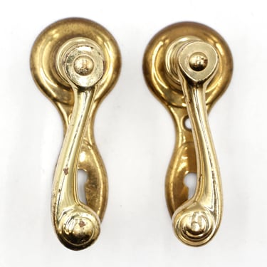 Pair of Polished Brass Dummy Door Lever Pulls