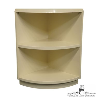 ALTAVISTA LANE Contemporary Modern Cream / Off White Lacquered Corner Endpiece / Bookshelf 