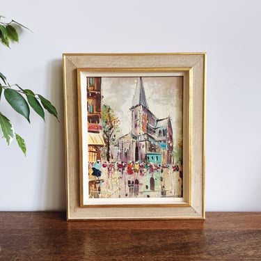 Vintage Original French Notre Dame Painting 