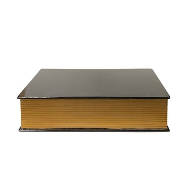 Black Lacquer Golden Side Book Shape Storage Box Accent ws2627E 