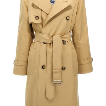 Burberry Women Gabardine Long Trench Coat