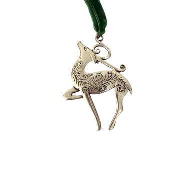 Hand And Hammer Sterling Reindeer Ornament or Pendant 