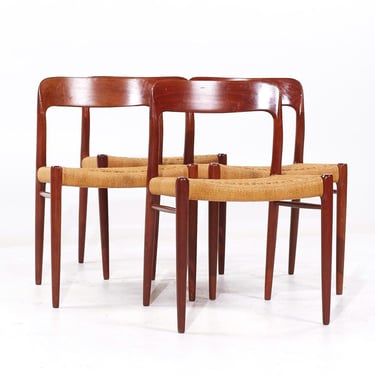 Niels Moller Model 75 Mid Century Danish Teak Dining Chairs - Set of 4 - mcm 