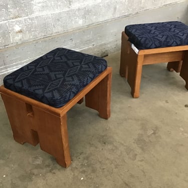 Custom Upholstered Walnut Benches (Seattle)