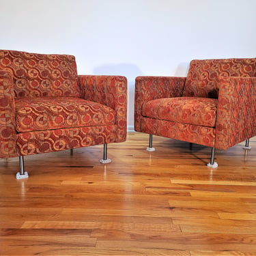 Mid Century Pair of Milo Baughman for Thayer Coggin Club Chairs 