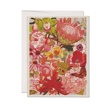 Red Cap Cards - Wild Florals greeting card: Single