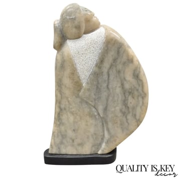Ned Archuleta Native American Figural Woman Alabaster Sculpture