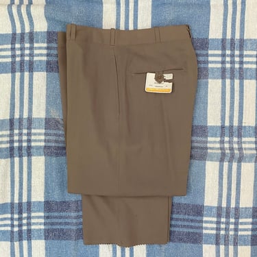 Vintage 1950s Slacks 50s Deadstock Rayon Pants Taupe Grey Trousers 