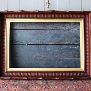 Fabulous Antique Deep Victorian Adirondack Carved Walnut Wood Frame With Gilt Insert For 26 1/2