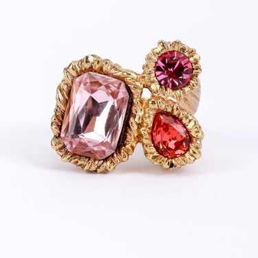 Pinks Mixed Cut Crystal Ring