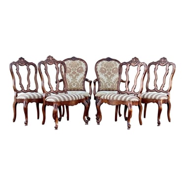 Century Furniture Carved Rococo Style Sining Chairs - Set of 6 