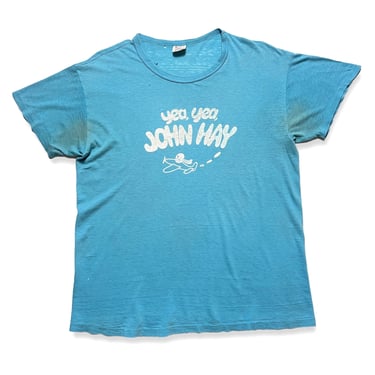 Vintage 1970s SEATTLE John Hay Elementary School T-Shirt ~ fits L ~ Stedman / Sport-T ~ Single Stitch ~ Soft / Thin / Worn-In / Faded ~ 