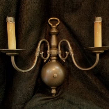 Cast Brass Two Arm Sconce H13.25 x W14 x D7