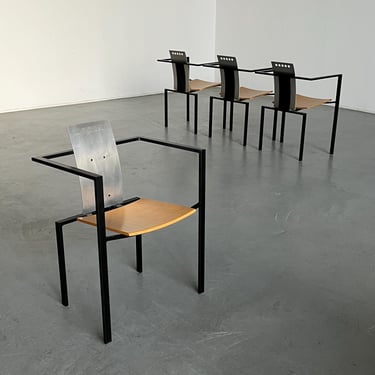 1 of 4 Memphis Design Postmodern Geometrical Chairs by Karl Friedrich Förster for KFF, 1980s Germany 