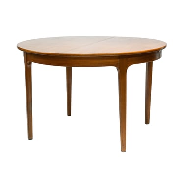 Vintage Teak Danish Circle Dining Table with Butterfly Leaf 
