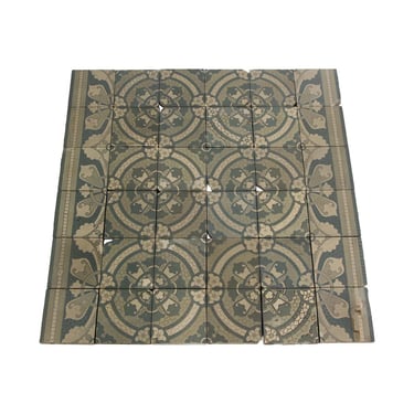 19th Century Encaustic Earth Tone Floor Tile Set