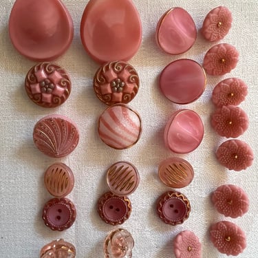 Buttons glass pink lot 25 some Le Chic and SHB 