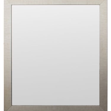 Modern Silvered Metal Beveled Wall Mirror