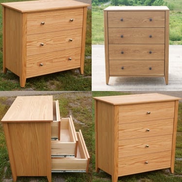 XDD10A *Hardwood Cabinet with Inset Drawers, Corner Posts - natural color 