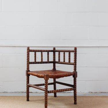 turn of the century french bobbin corner chair